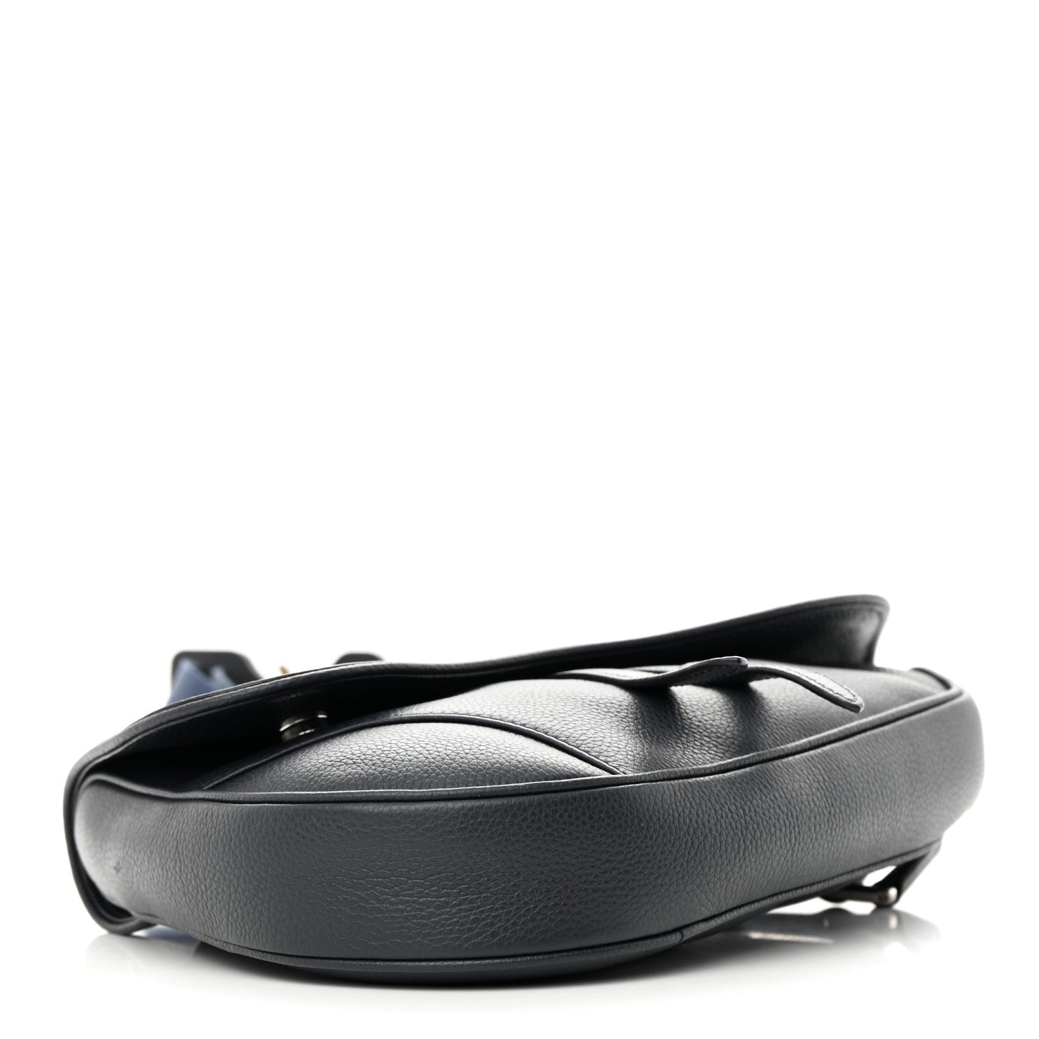 Christian Dior Grained Calfskin Mens Saddle Bag Navy Blue 4 of 11