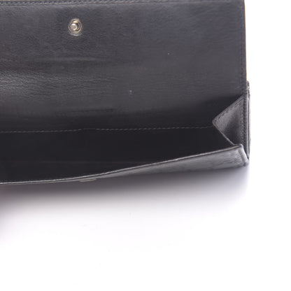 Gucci Guccissima Margaux Calfskin Icon Bar Continental Flap Wallet Black 5 of 15