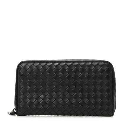 Bottega Veneta Nappa Intrecciato Zip Around Wallet Black 1 of 9