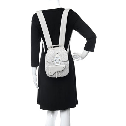 Christian Dior HOMME Oblique Jacquard Calfskin Mini Saddle Backpack Beige 2 of 10