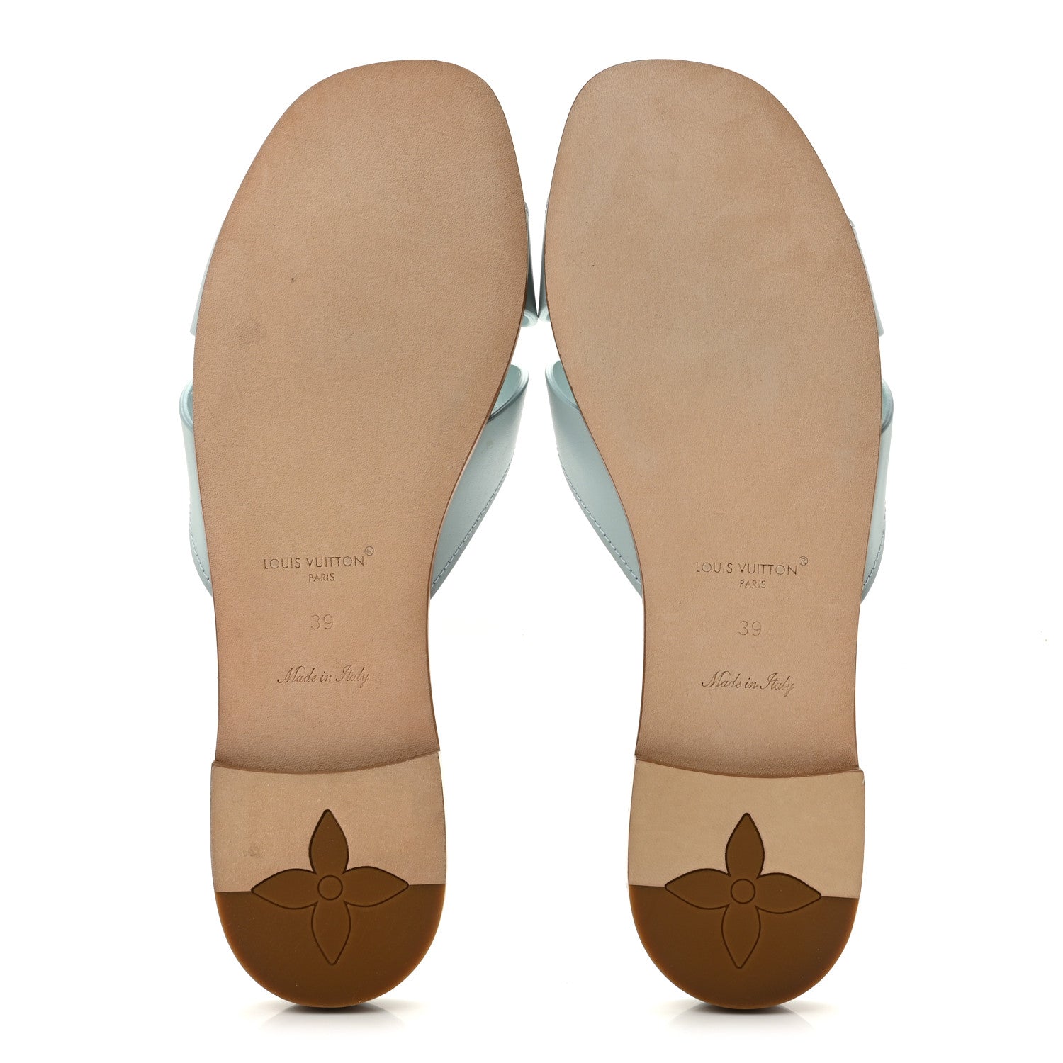 Louis Vuitton Calfskin LV Isola Flat Sandals 39 Blue 6 of 9