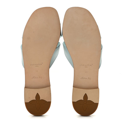 Louis Vuitton Calfskin LV Isola Flat Sandals 39 Blue 6 of 9