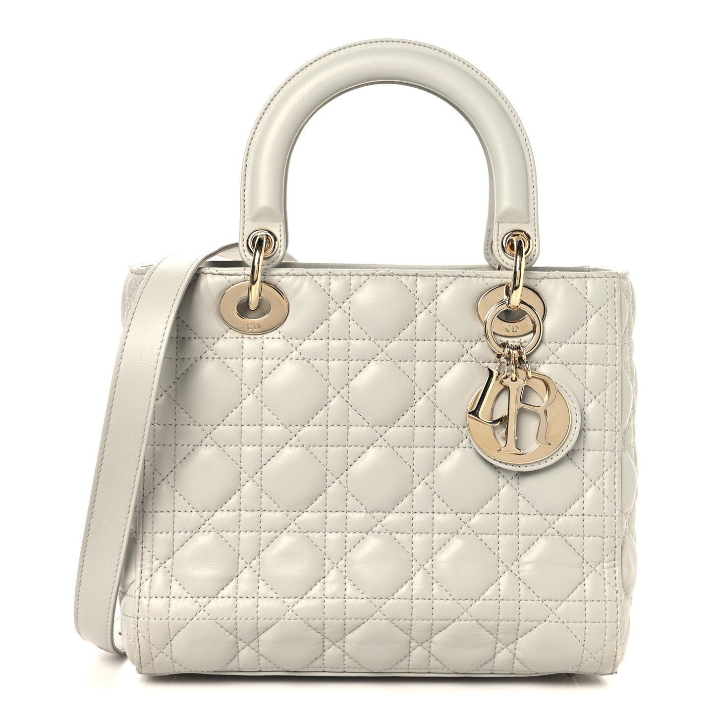 Lambskin Cannage Medium Lady Dior Grey