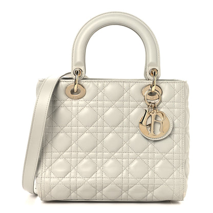 Christian Dior Lambskin Cannage Medium Lady Dior Grey 1 of 12