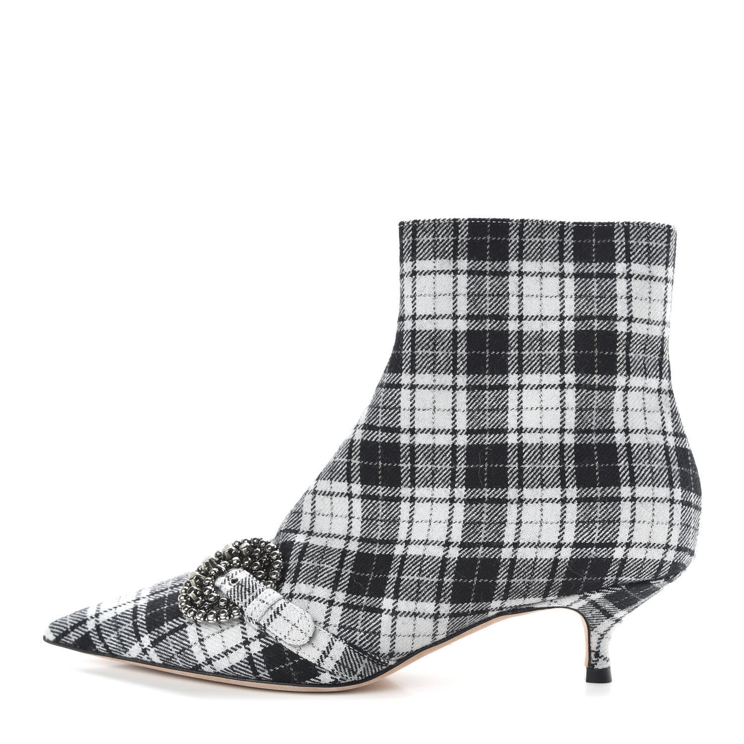 Christian Dior Canvas Tartan Gang Ankle Boots 37 Black 1 of 10