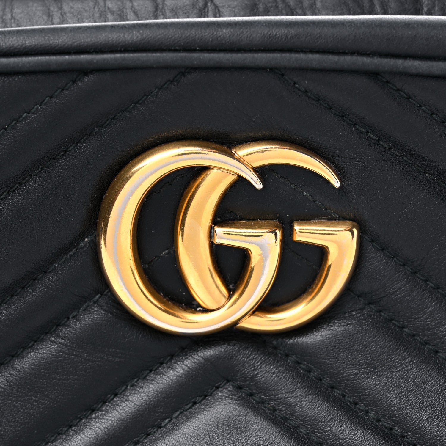 Gucci Calfskin Matelasse Small GG Marmont Chain Shoulder Bag Black 18 of 19