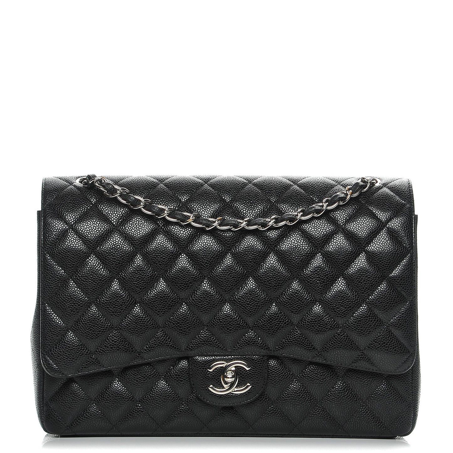 Caviar Quilted Maxi Double Flap Black