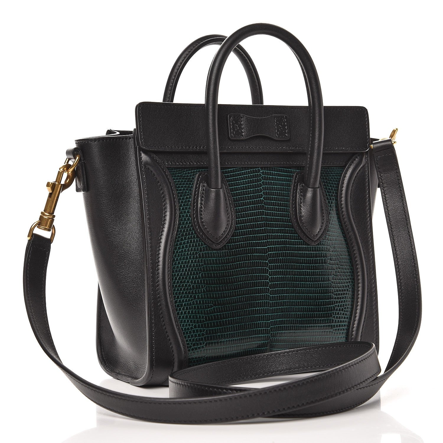 Celine Lizard Smooth Calfskin Nano Luggage Dark Green 3 of 8