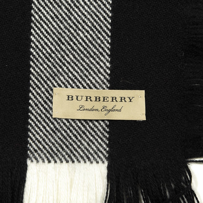 Burberry Wool Half Mega Check Fringe Scarf Black 3 of 4