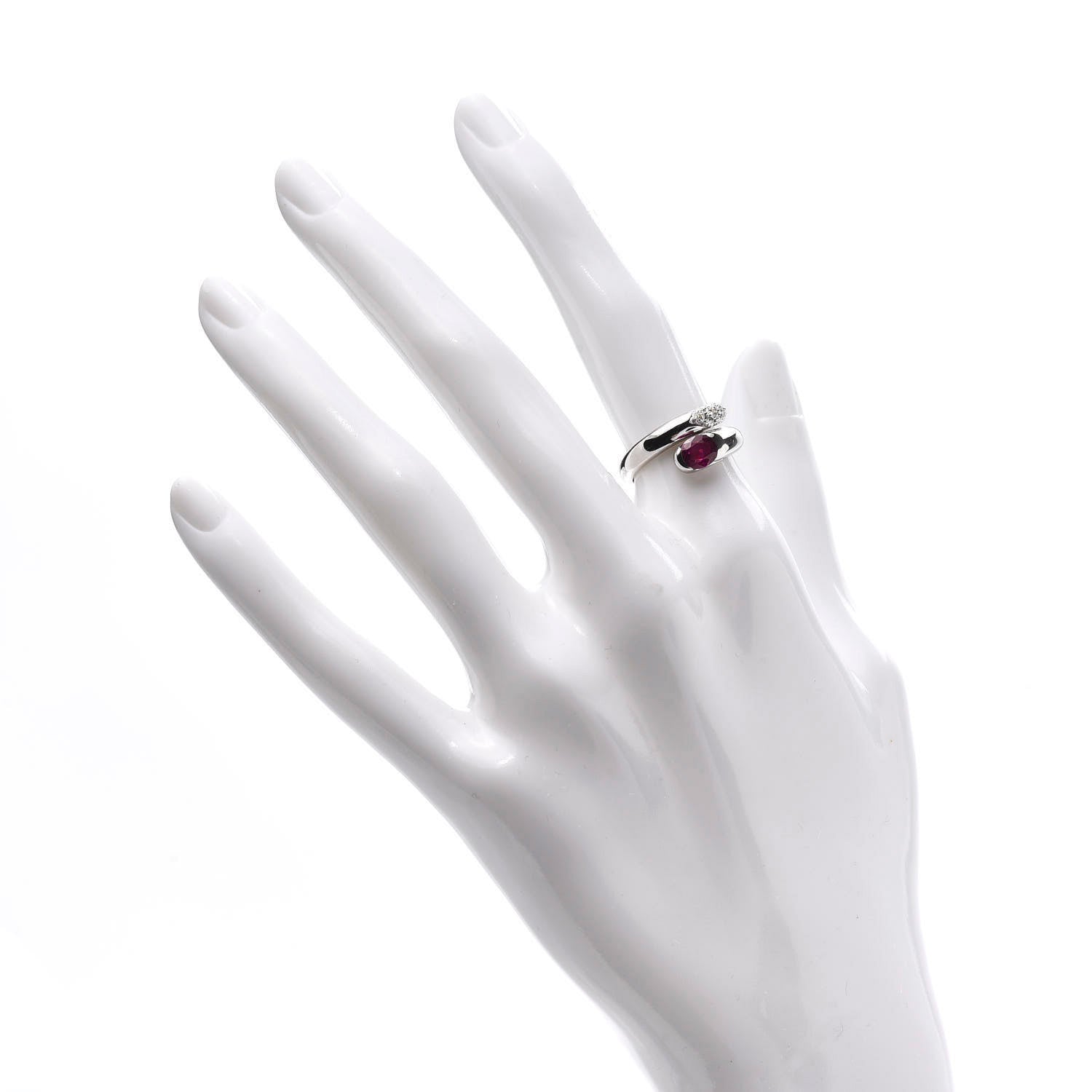 Bulgari 18K White Gold Diamond Ruby Astrea Wrap Ring 49 5 2 of 4