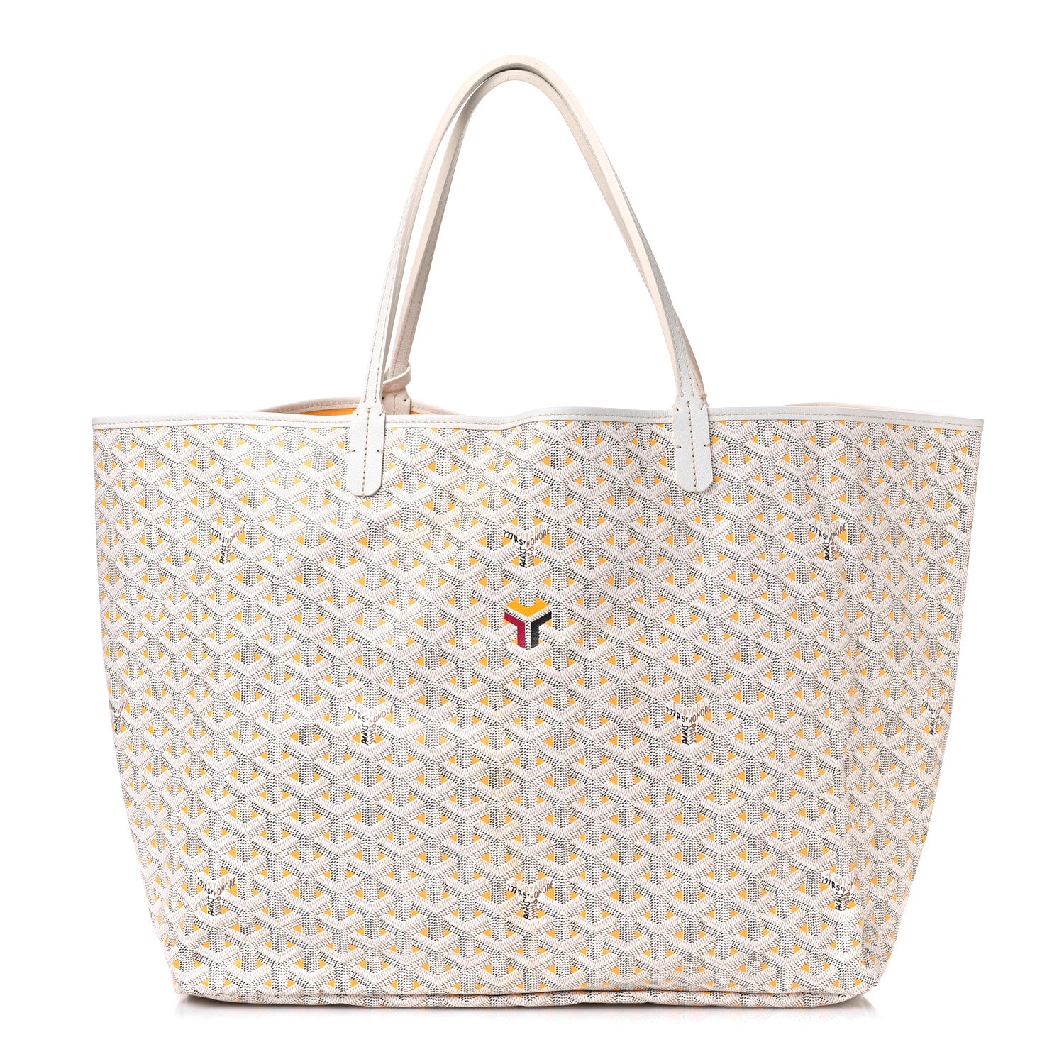 Goyard Goyardine Saint Louis Claire Voie GM White Yellow 1 of 11