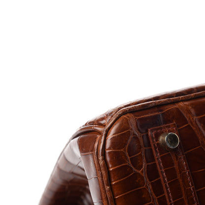 Hermes Shiny Porosus Crocodile Birkin 35 Etrusque 8 of 19
