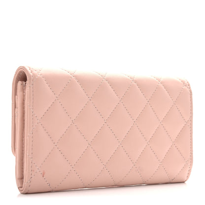 Chanel Calfskin Quilted Crystal CC Star Flap Wallet Light Pink 2 of 8