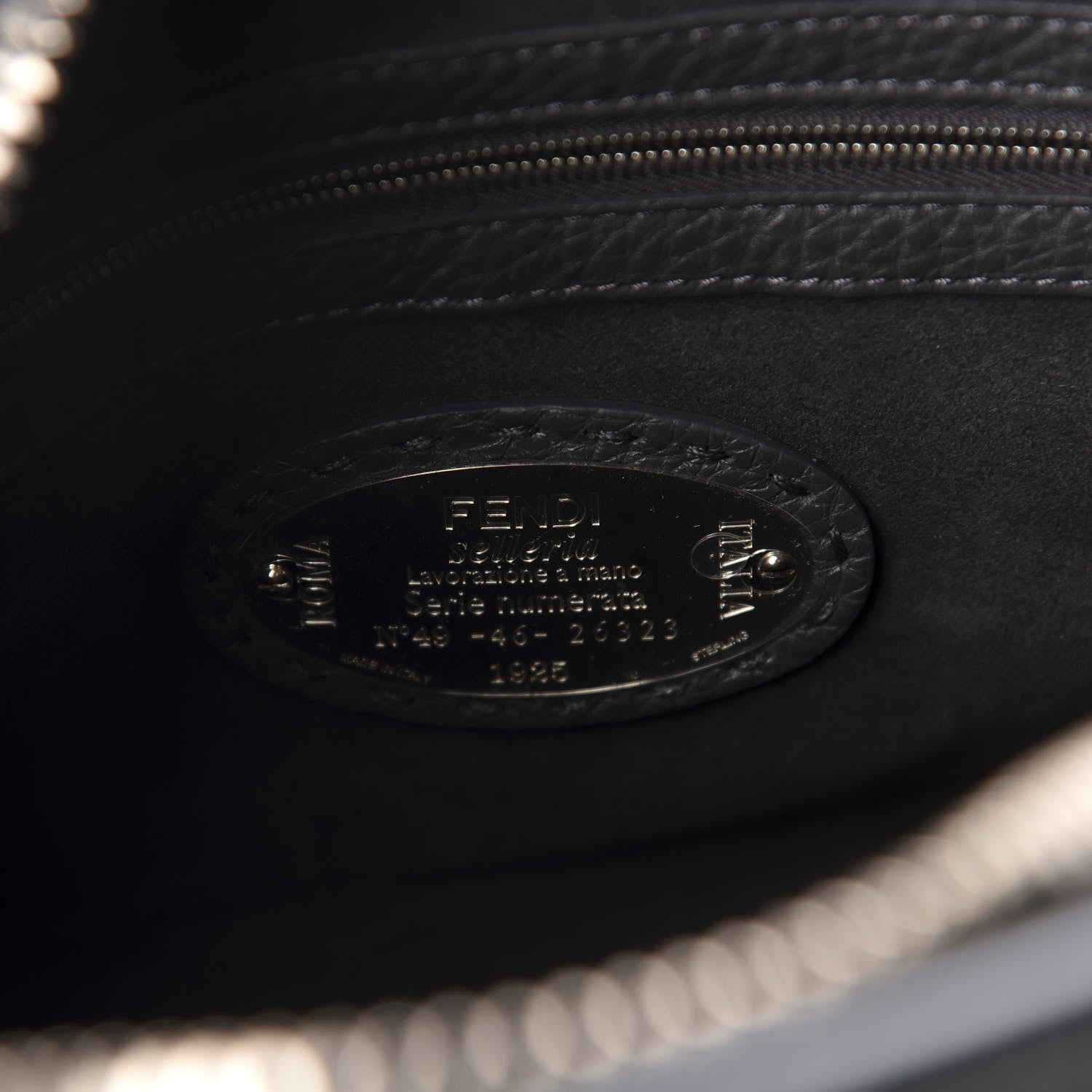 Fendi Cuoio Romano Selleria Lei Boston Tote Asfalto 8 of 11