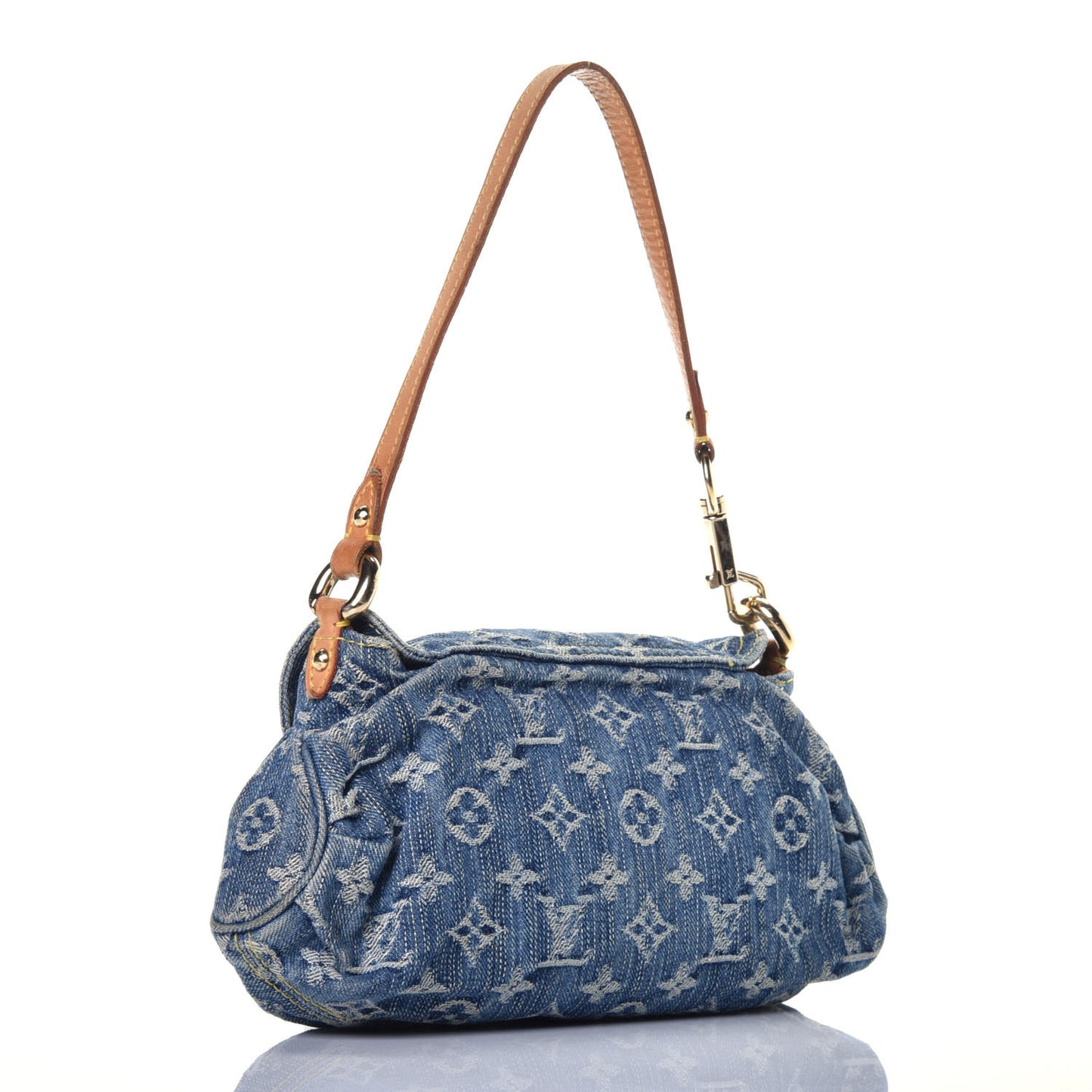 Monogram Denim Mini Pleaty Blue