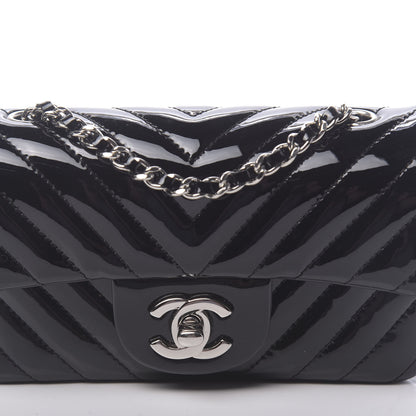 Chanel Patent Calfskin Chevron Quilted Extra Mini Flap Black 8 of 10