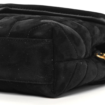 Saint Laurent Suede Y Quilted Monogram Toy Loulou Crossbody Bag Black 10 of 10