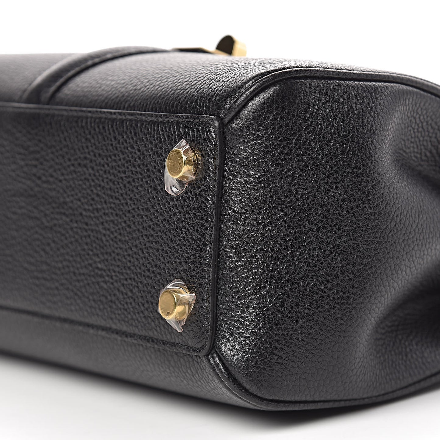 Grained Calfskin Small 16 Top Handle Bag Black