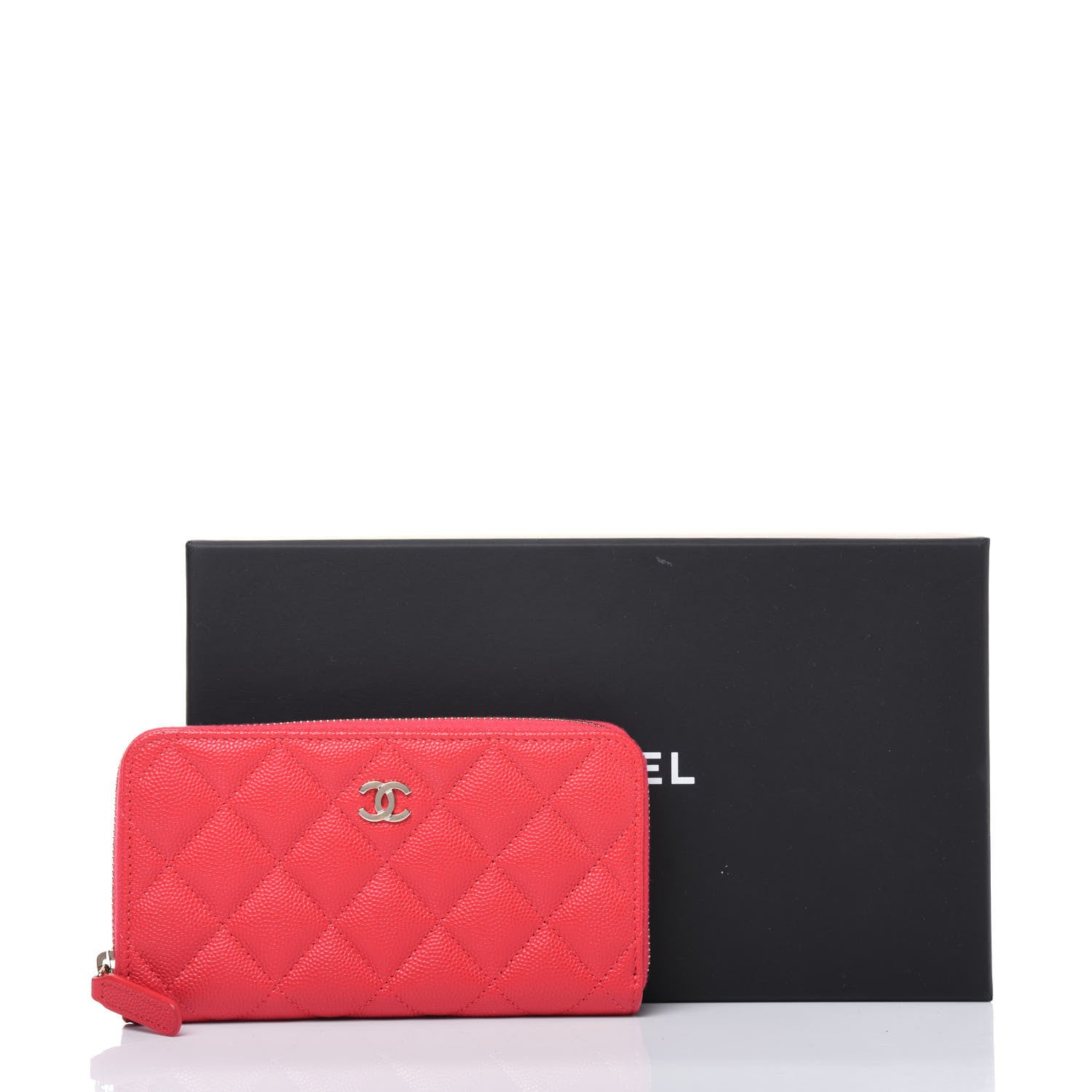 Chanel Caviar Quilted Small Gusset Zip Around Wallet Red 13 of 13