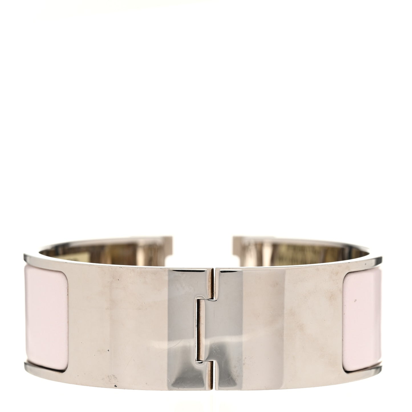 Enamel Wide Clic Clac H Bracelet PM Rose Nymph White