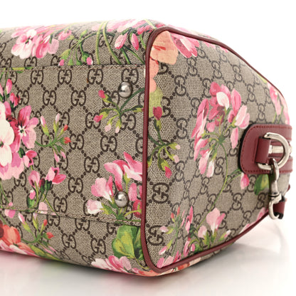 Gucci GG Supreme Monogram Blooms Medium Boston Beige Multicolor Dry Rose 10 of 12