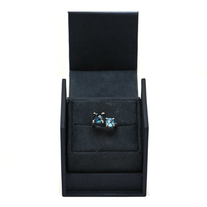 David Yurman Sterling Silver Diamond Hampton Blue Topaz Chatelaine Bypass Ring 47 4 5 of 5