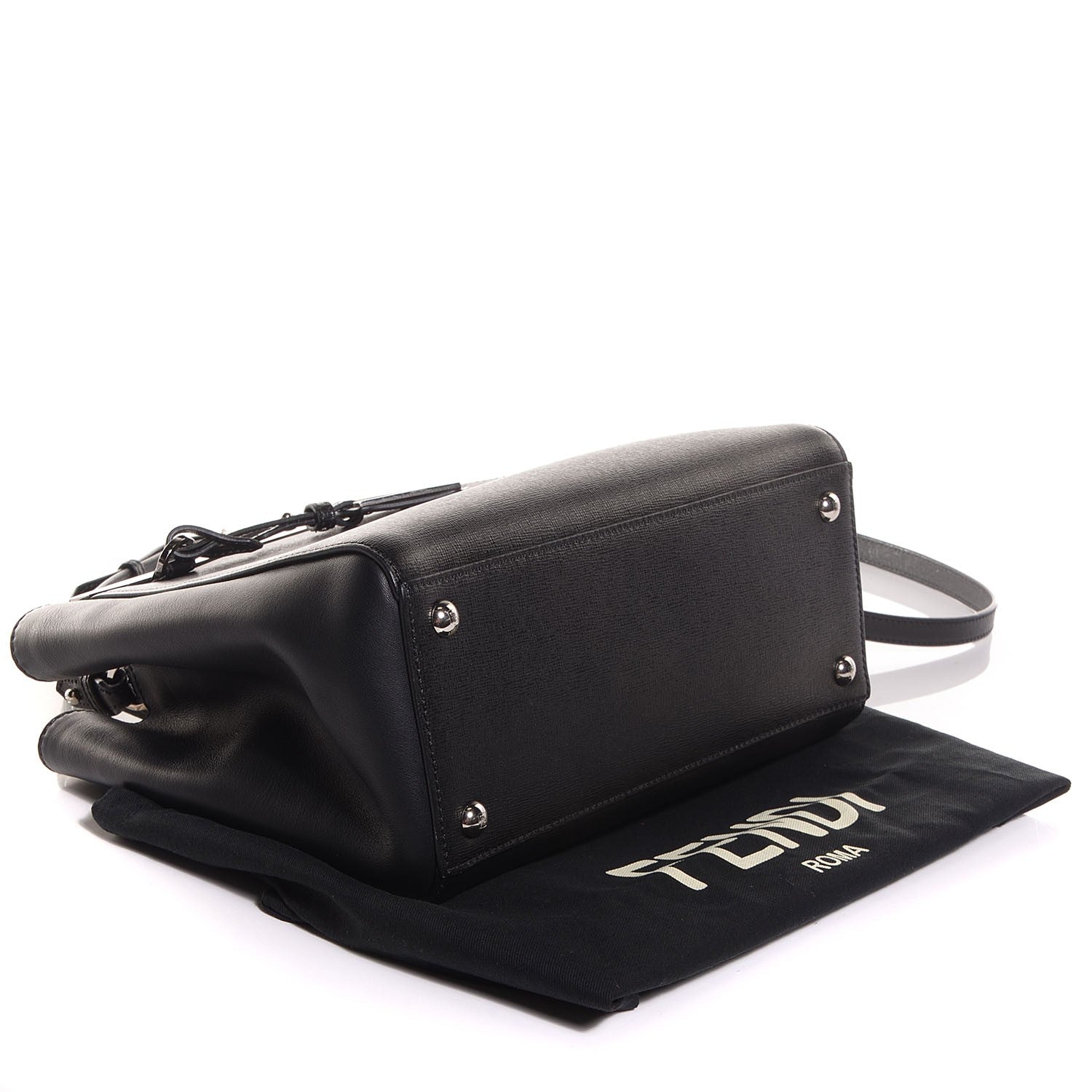 Fendi Vitello Elite Petite 2jours Tote Black 4 of 9