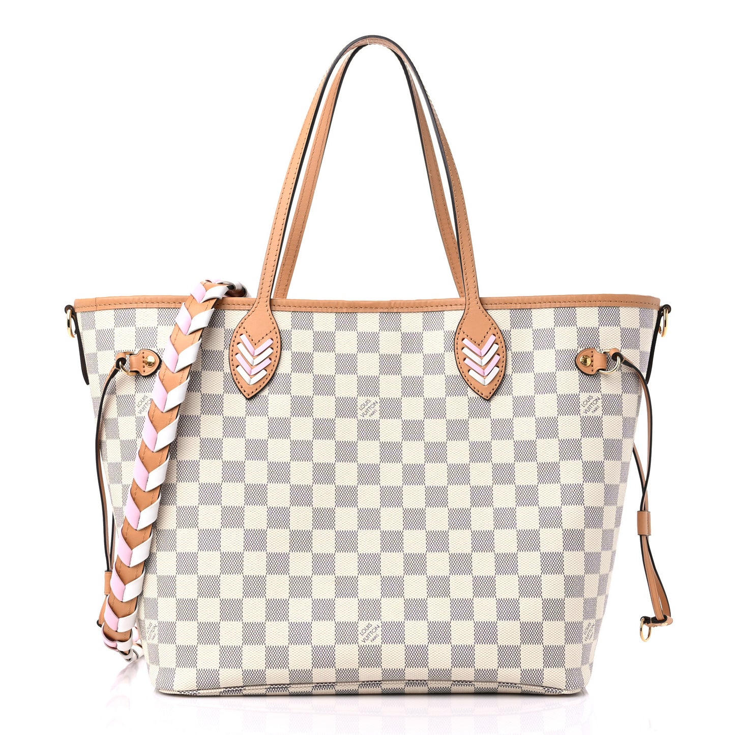 Damier Azur Braided Neverfull MM Orange
