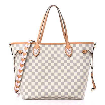 Louis Vuitton Damier Azur Braided Neverfull MM Orange 3 of 10