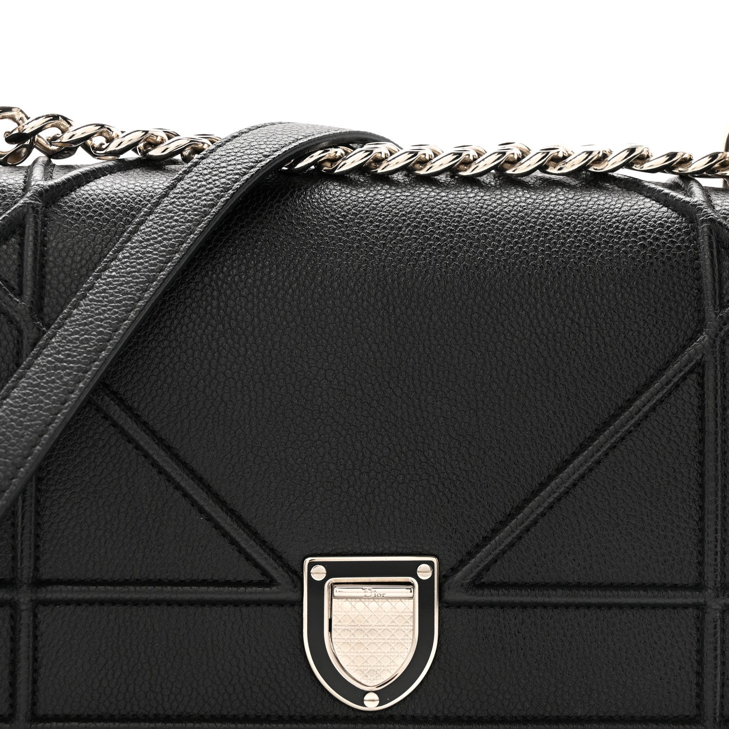 Christian Dior Grained Calfskin Small Diorama Flap Bag Black 8 of 11