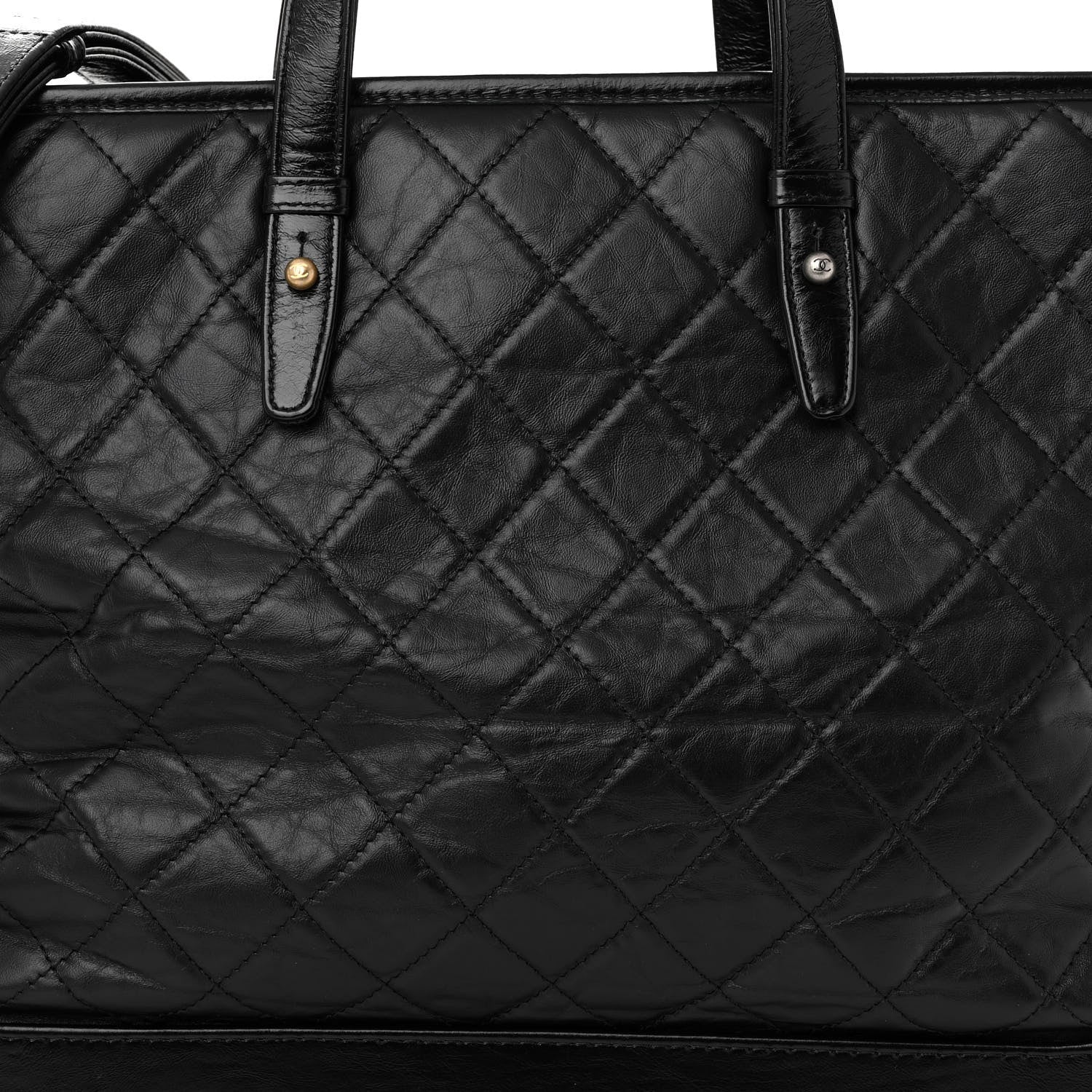 Chanel Aged Calfskin Quilted Large Gabrielle Shopping Tote Black 15 of 25