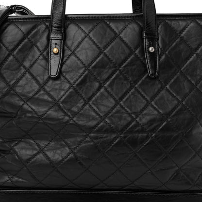 Chanel Aged Calfskin Quilted Large Gabrielle Shopping Tote Black 15 of 25