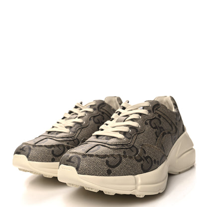 Gucci Maxi GG Supreme Monogram Gucci 100 Womens Rhyton Sneakers 37 Beige Ebony 3 of 9