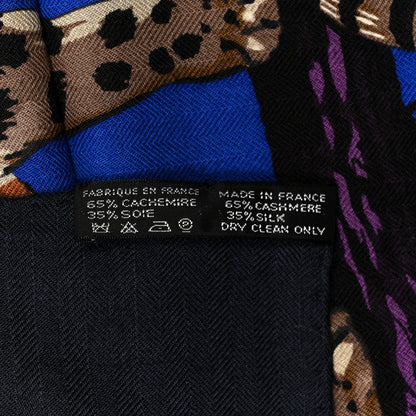 Hermes Cashmere Silk Tendresse Feline Shawl 140 2 of 6