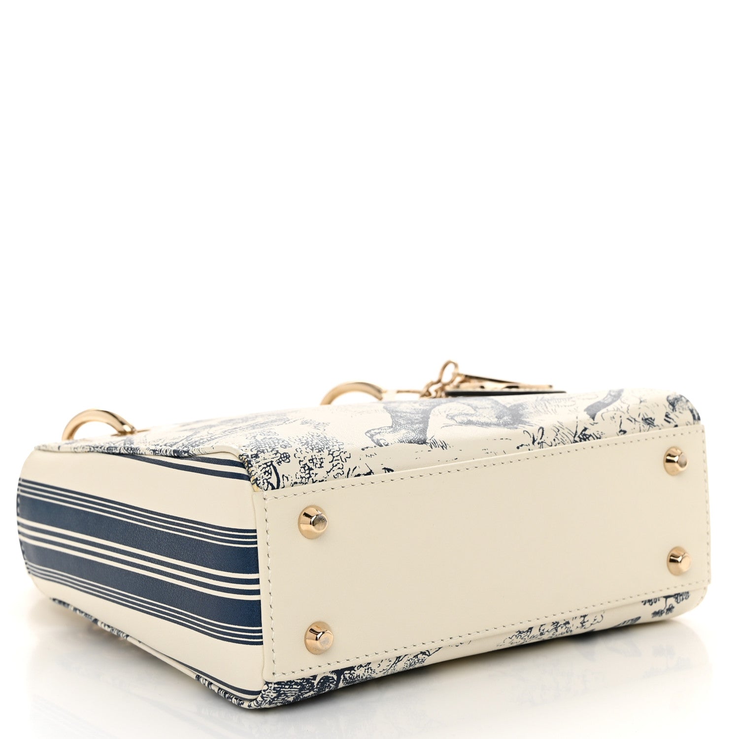 Christian Dior Calfskin Toile de Jouy Mini Lady Dior Blue 4 of 10