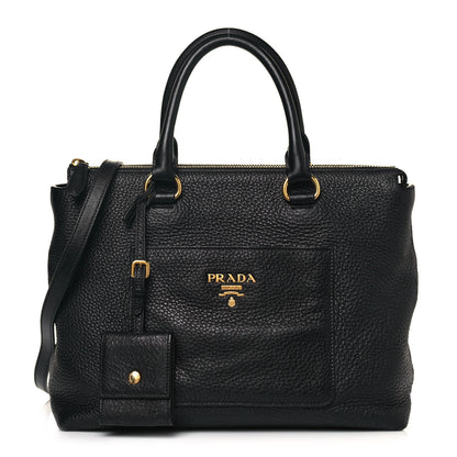 Prada Vitello Daino Boxy Tote Black 1 of 13