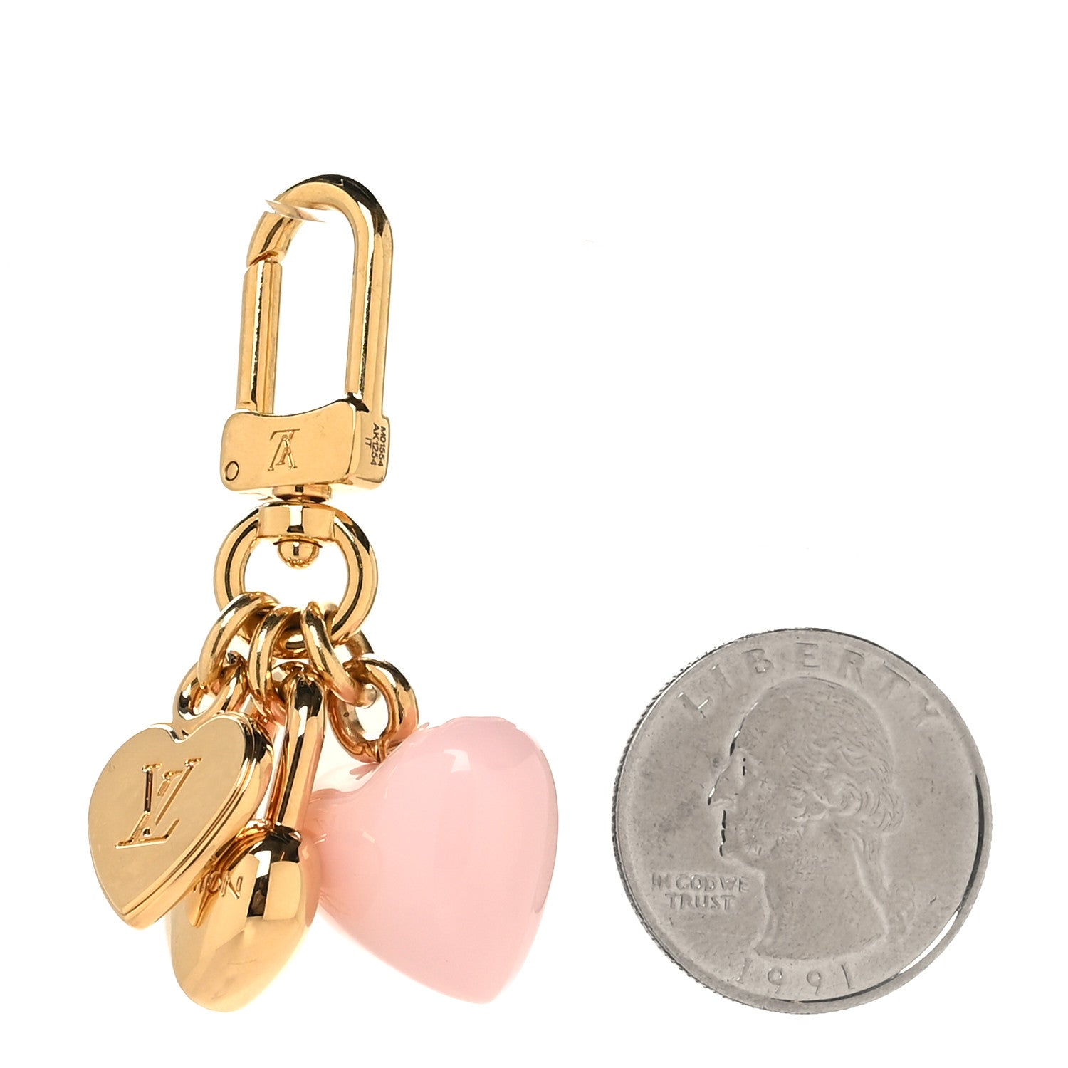 Louis Vuitton Micro Charms LV Heart Bag Charm Key Holder Gold