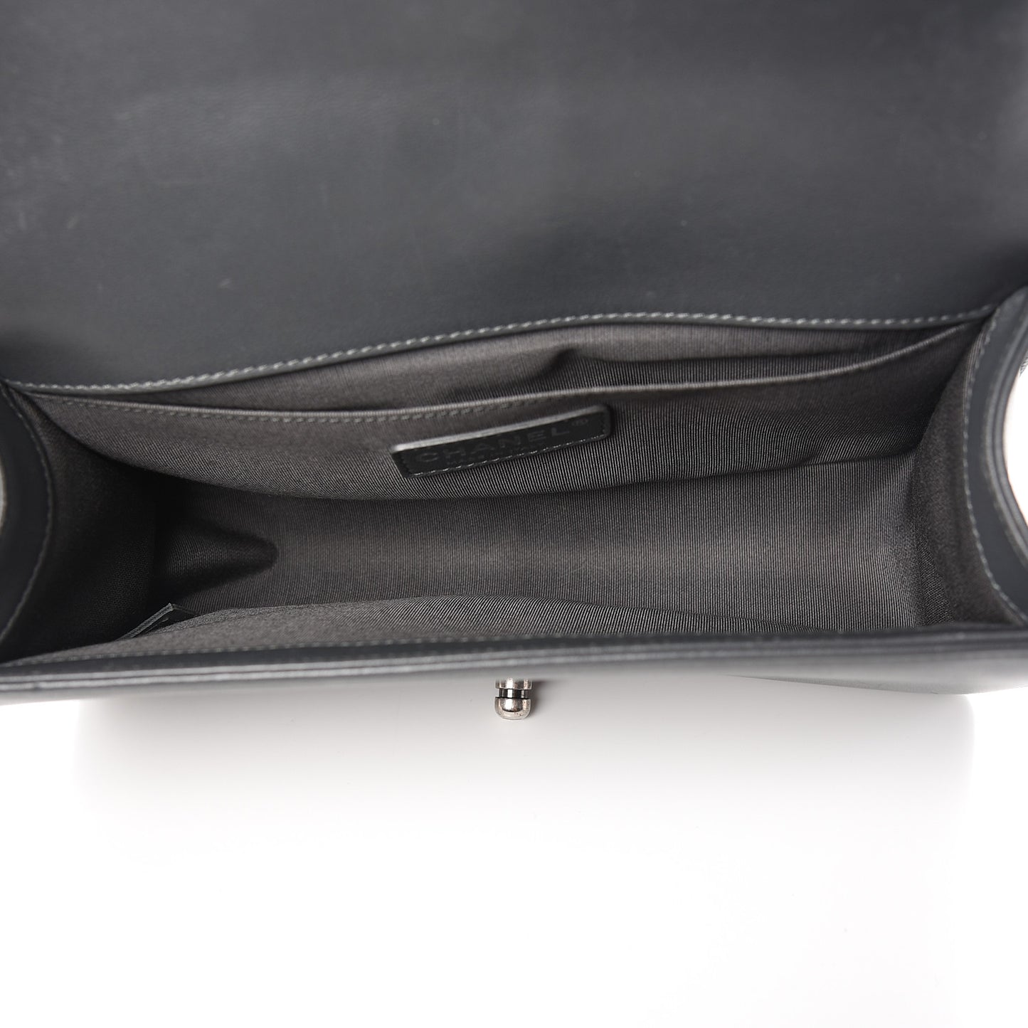 Lambskin Quilted Medium Boy Flap Dark Grey