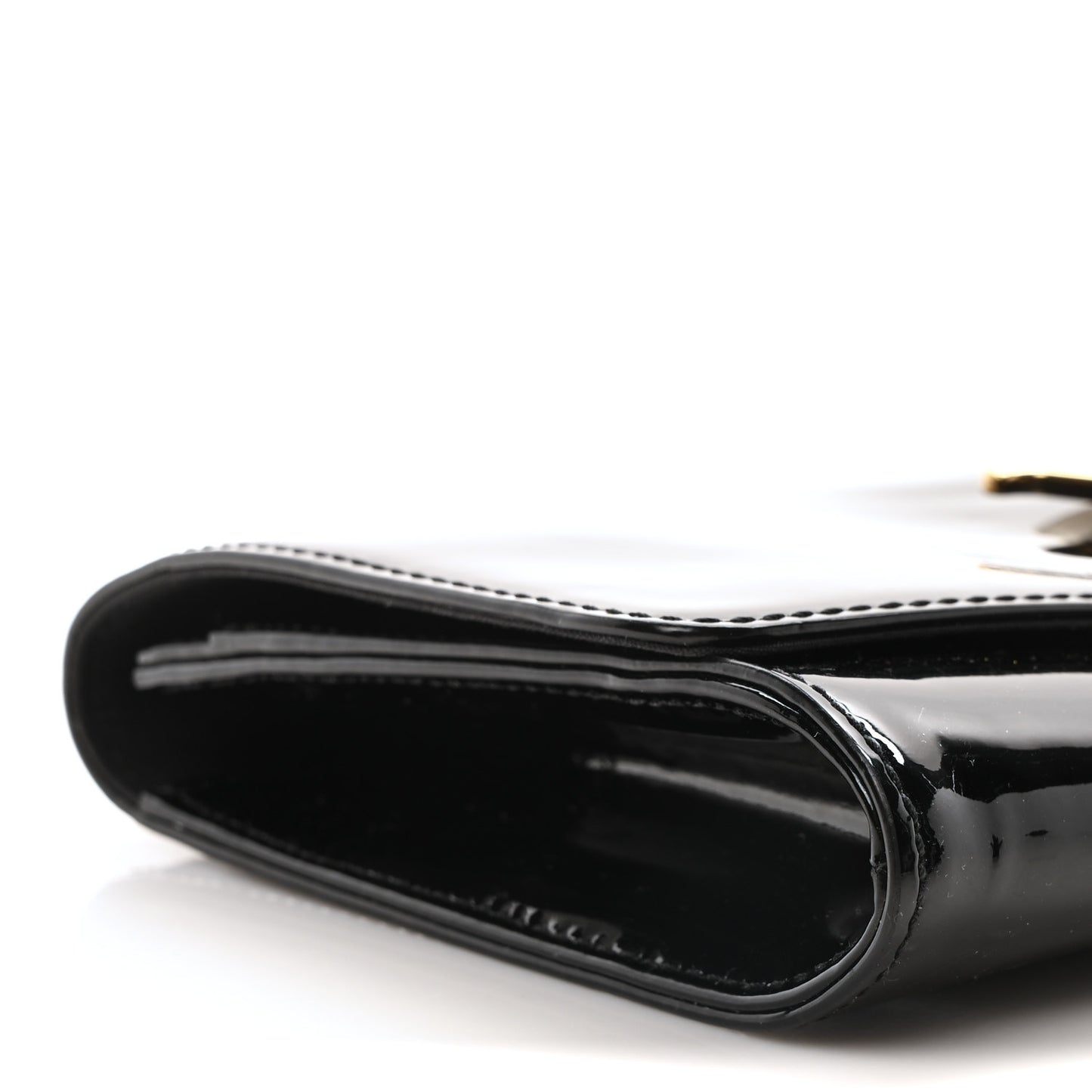 Patent Louise Clutch Black