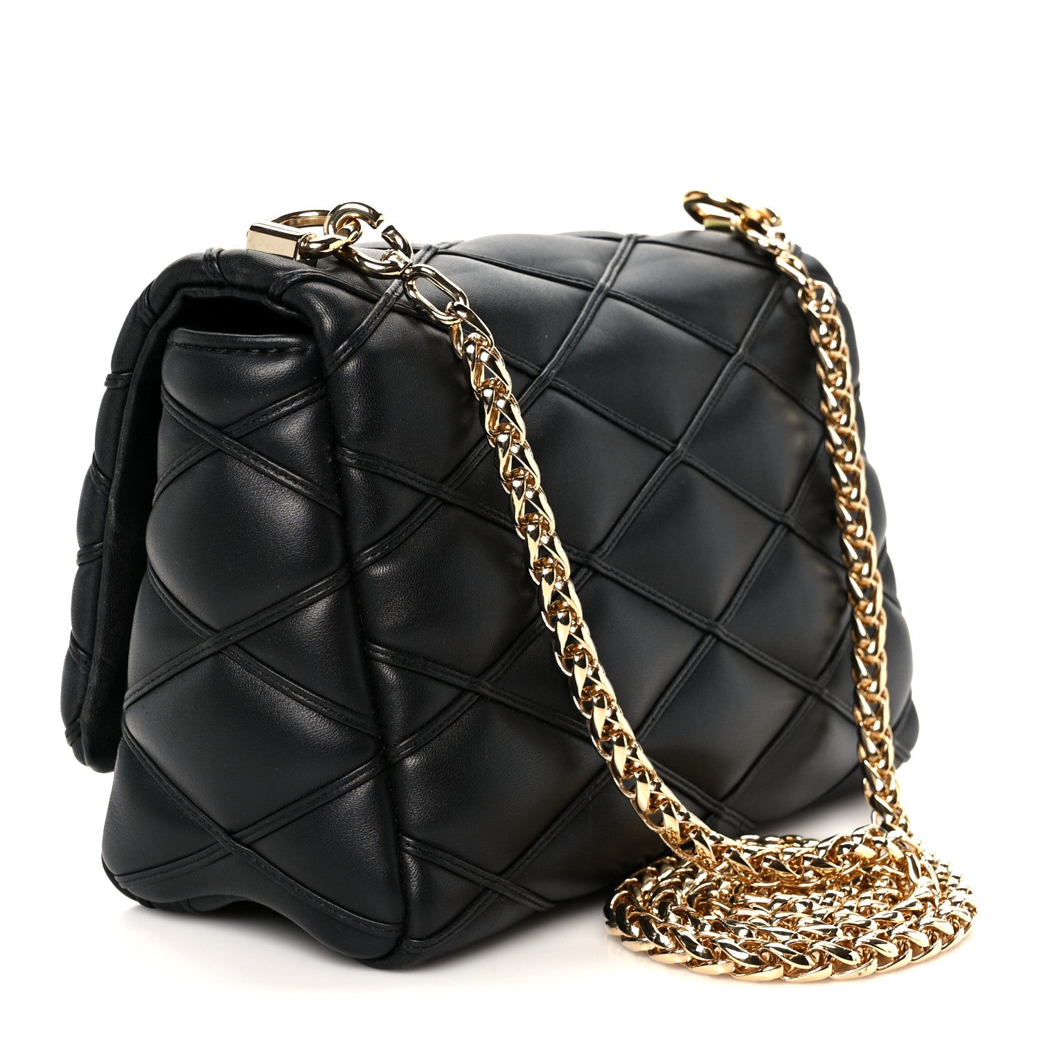 Louis Vuitton Lambskin Malletage Top Handle GO-14 MM Black 3 of 10