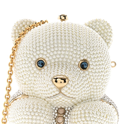 Judith Leiber Pearl Crystal Sweetheart Bear Minaudiere Clutch White 15 of 23