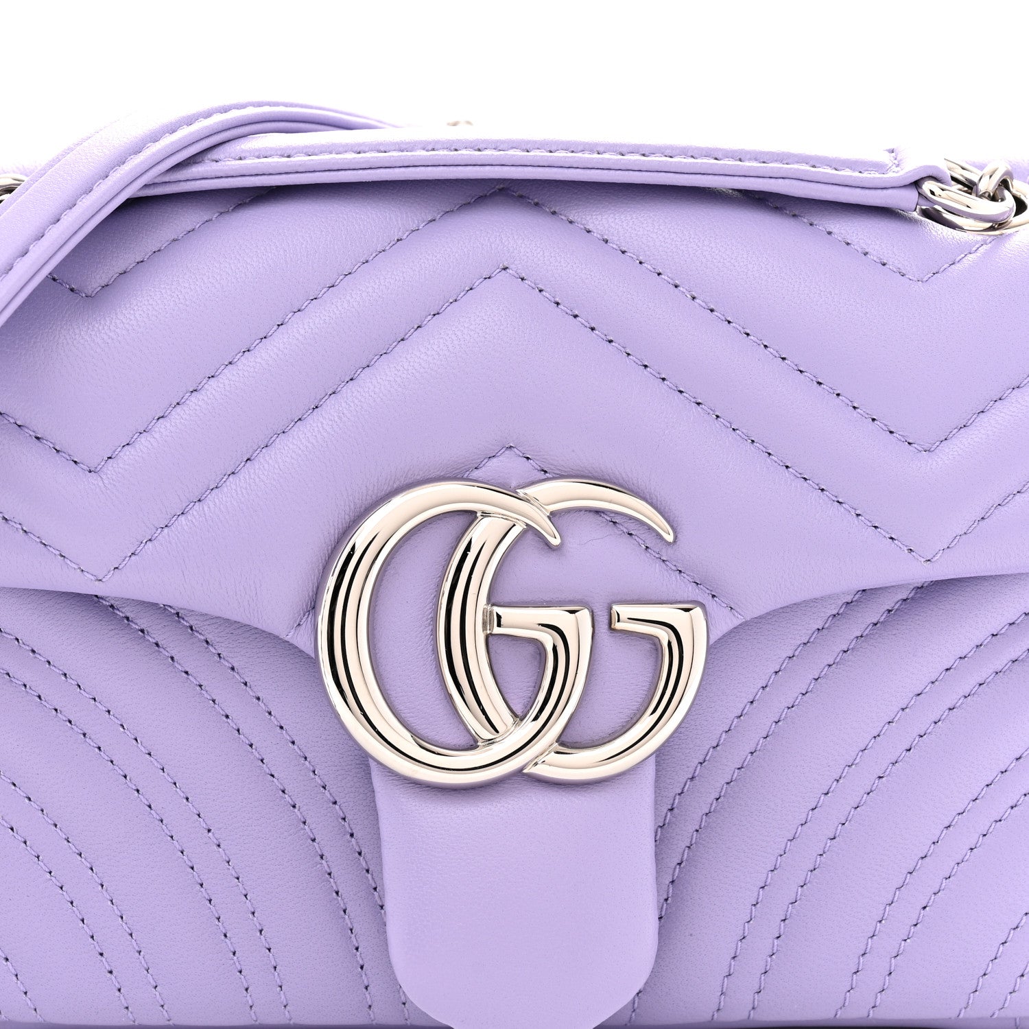 Gucci Lambskin Matelasse Small GG Marmont Shoulder Bag Lapis 8 of 10