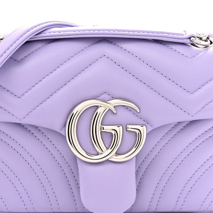 Gucci Lambskin Matelasse Small GG Marmont Shoulder Bag Lapis 8 of 10