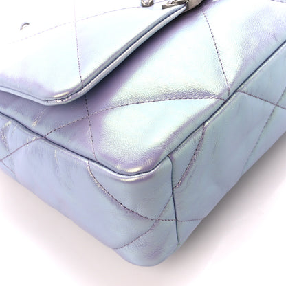 Chanel Iridescent Calfskin Quilted Medium Chanel 19 Flap Light Purple Blue 10 of 12