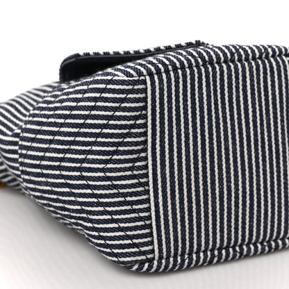 Saint Laurent Canvas Striped Nano Joe Bucket Bag Deep Marine Cream 8 of 9