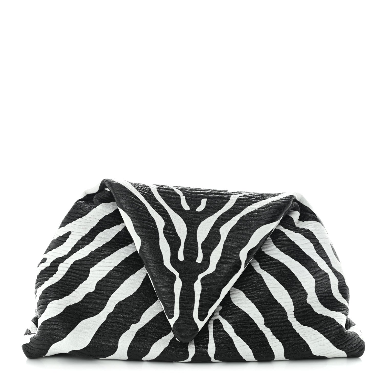 Bottega Veneta Nappa BV Trine Clutch Zebra 1 of 10