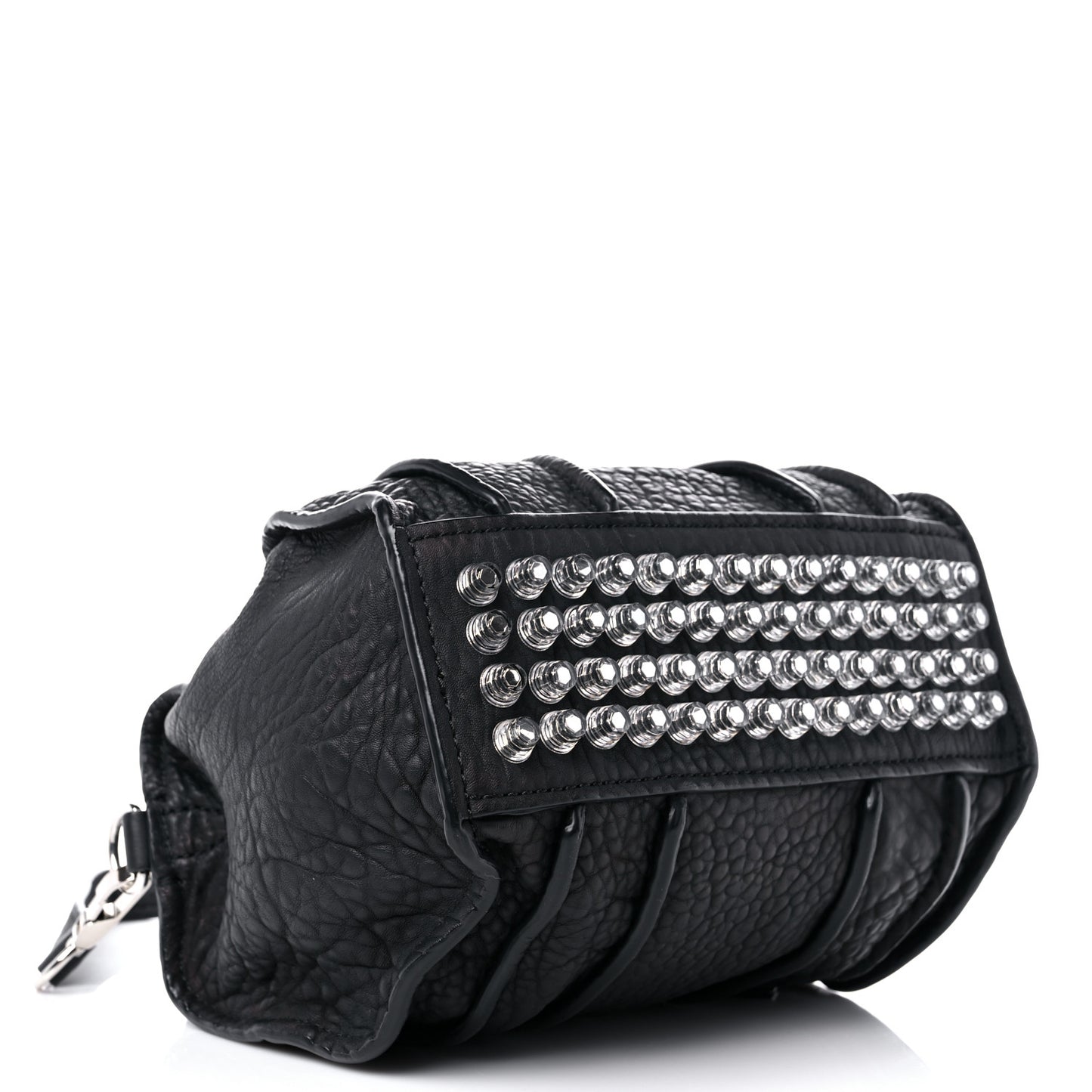 Pebbled Lambskin Inside Out Rockie Black Clear Resin Hardware