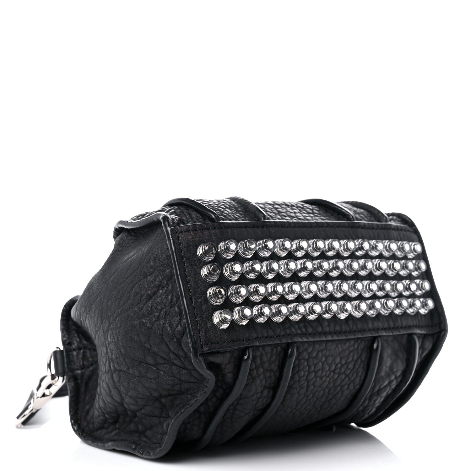 Alexander Wang Pebbled Lambskin Inside Out Rockie Black Clear Resin Hardware 3 of 13