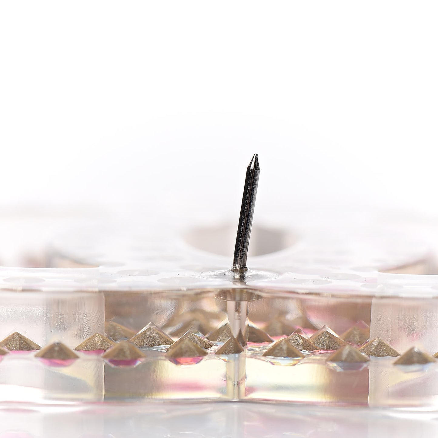 Resin Crystal Large CC Pin Transparent Silver