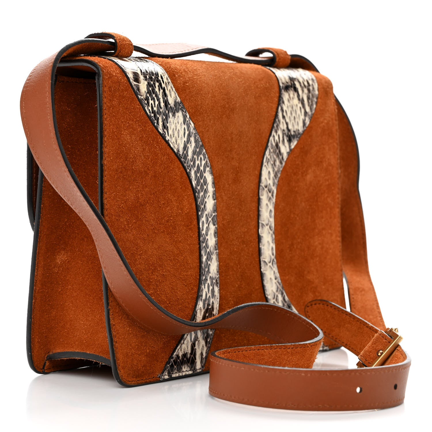 Gucci Snakeskin Suede Osiride Shoulder Bag Bright Cuir 3 of 14